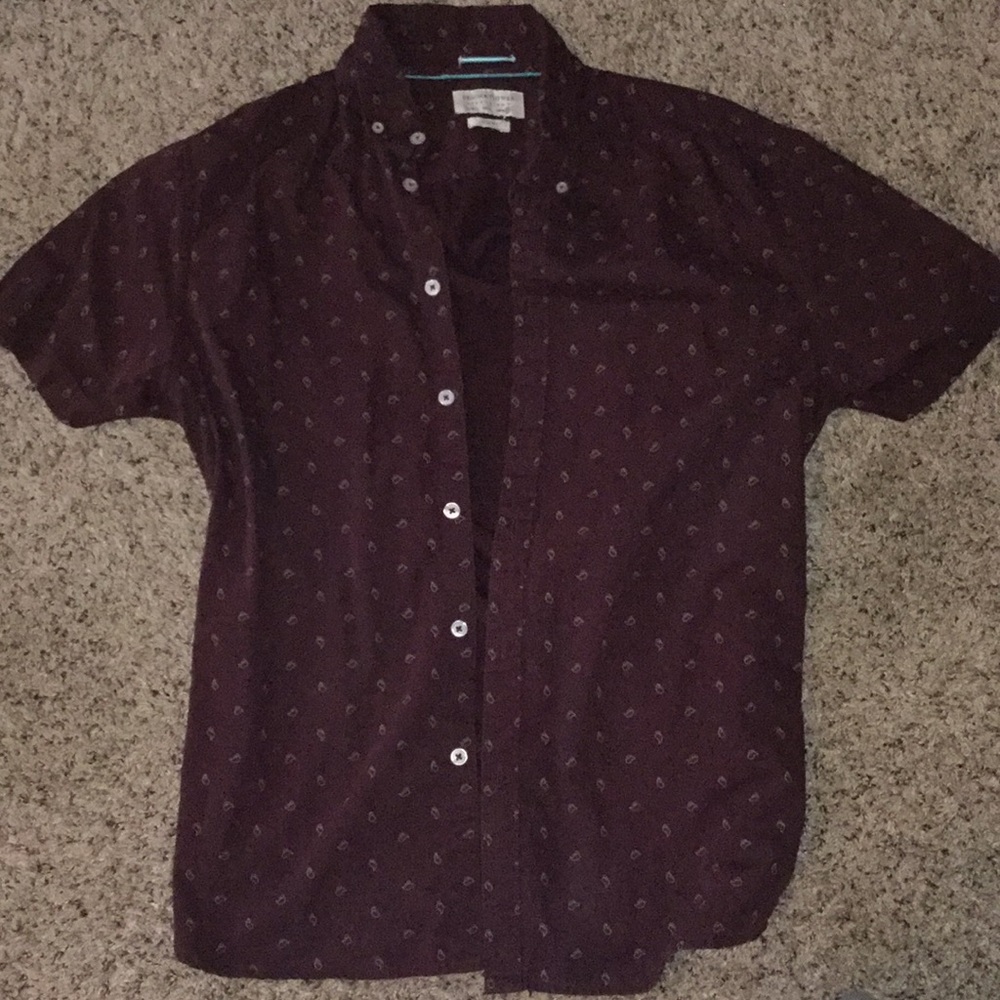 Denim and Flower button up tee, men’s large
